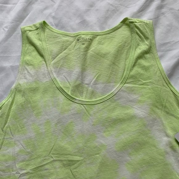 New ATHLETA Organic Cotton Daily Tie Dye Tank Lime Yellow Plus 2X 980758 Soft - Picture 5 of 11